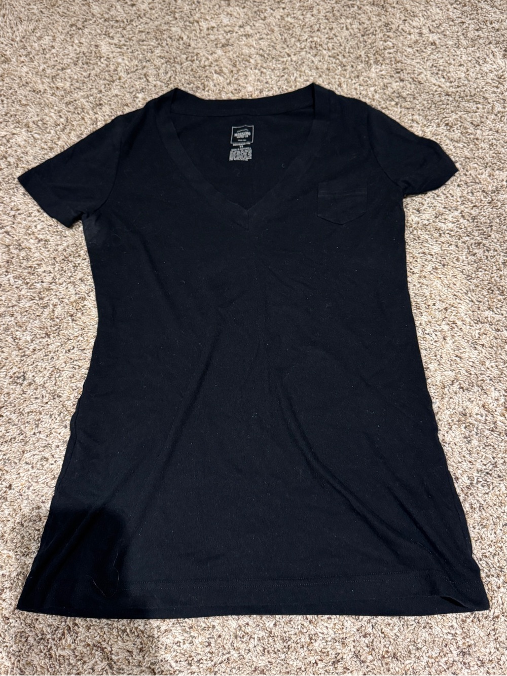 Classic Black V-Neck Pocket Tee